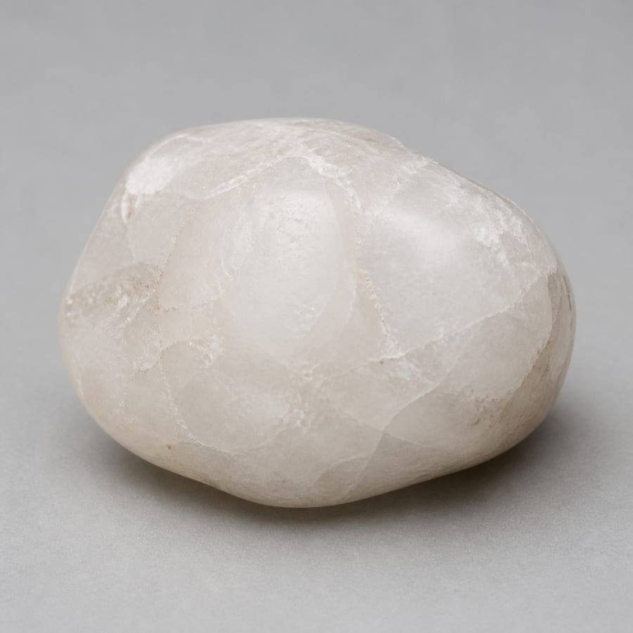 Galet de quartz laiteux - Variante polie